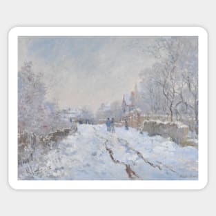 Street under snow, Argenteuil by Claude Monet Sticker